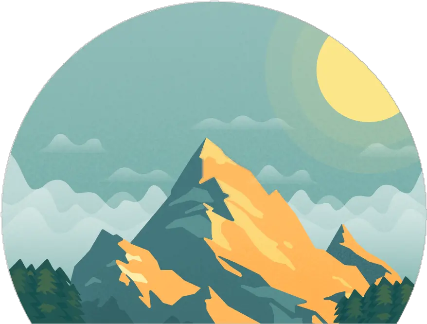 Mountain Illustration Png Sunrise Transparent