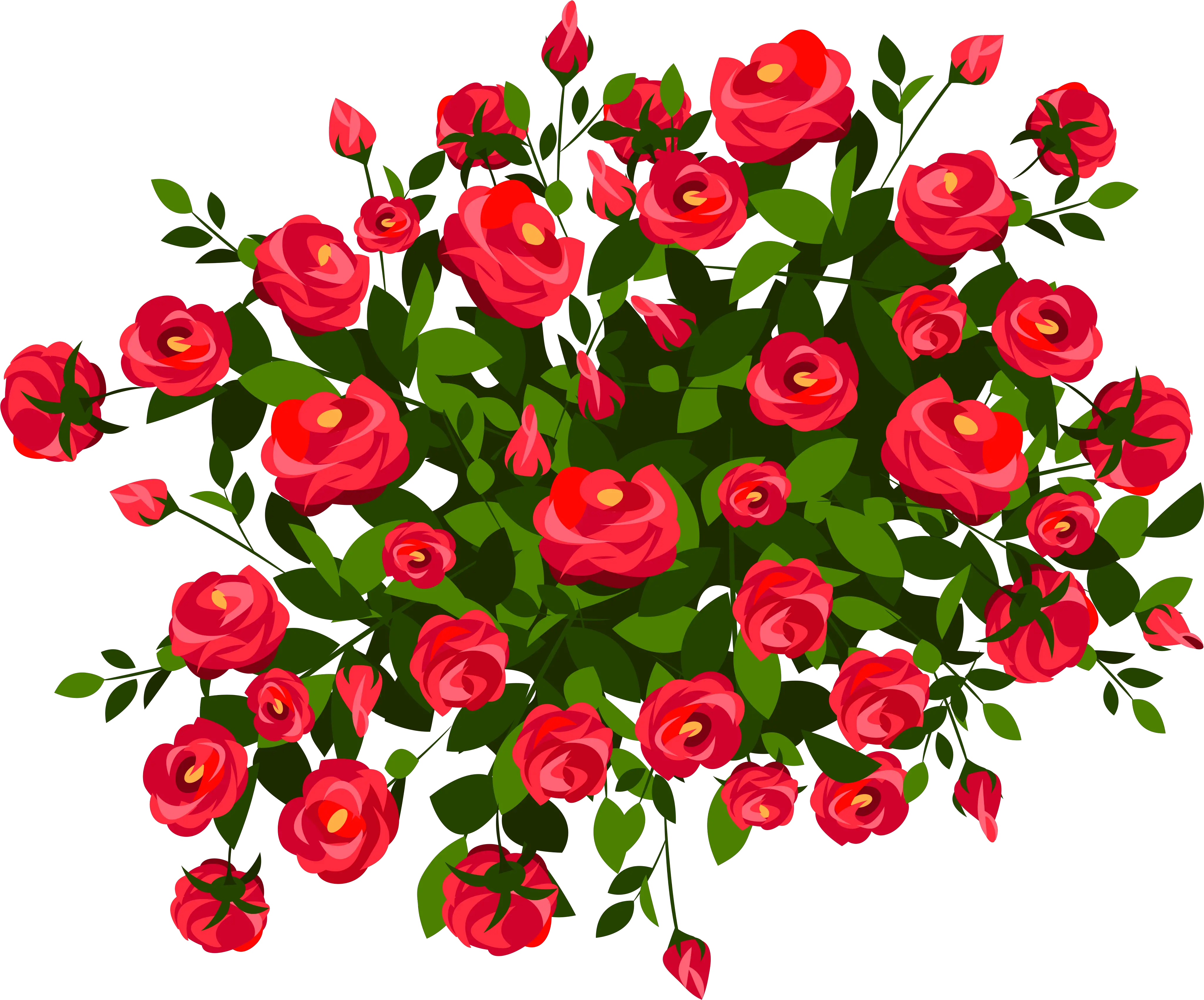 Clipart Flowers Bush Transparent Free Flower Bushes Clipart Png Cartoon Rose Png
