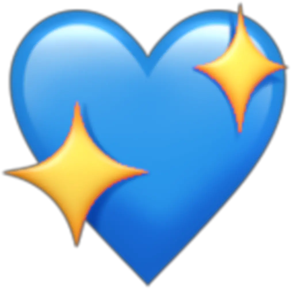 Heart Blue Star Emoji Kawaii Tumblr Heart Emoji Blue Heart Emoji Png Hearts Emoji Png png