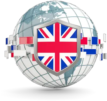 Globe With Shield Illustration Of Flag United Kingdom Globe With Uk Flag Png Uk Flag Png Icon