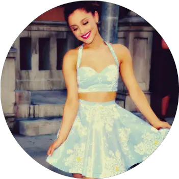 Ariana Grande Style Tumblrcom Ariana Grande In White And Blue Dress Png Lily Collins Icon Tumblr