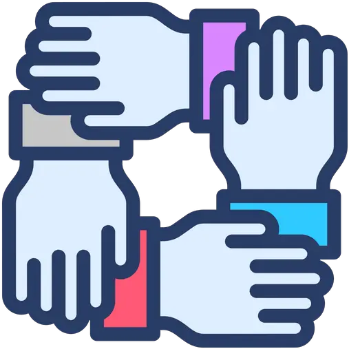 Available In Svg Png Eps Ai Icon Fonts Four Hands Together Vector Collaboration Png