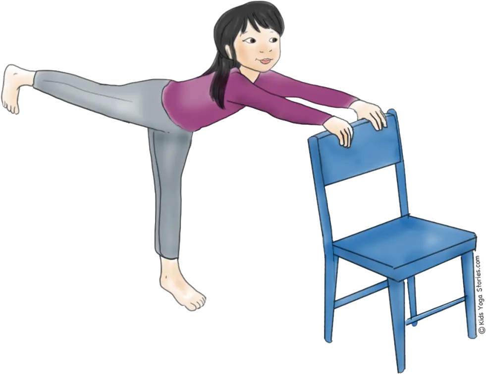 Download Winter Yoga Poses Using A Chair Gymnastics Png Exercises On Chair For Children Gymnastics Png