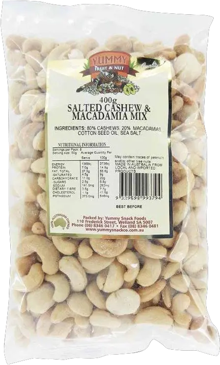 Cashew U0026 Macadamia Mix 400g Yummy Snack Foods Almond Png Cashew Png