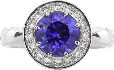 Tanzanite With Diamond Halo Ring U2013 Martin Rogers Jewellery Engagement Ring Png Halo Ring Png
