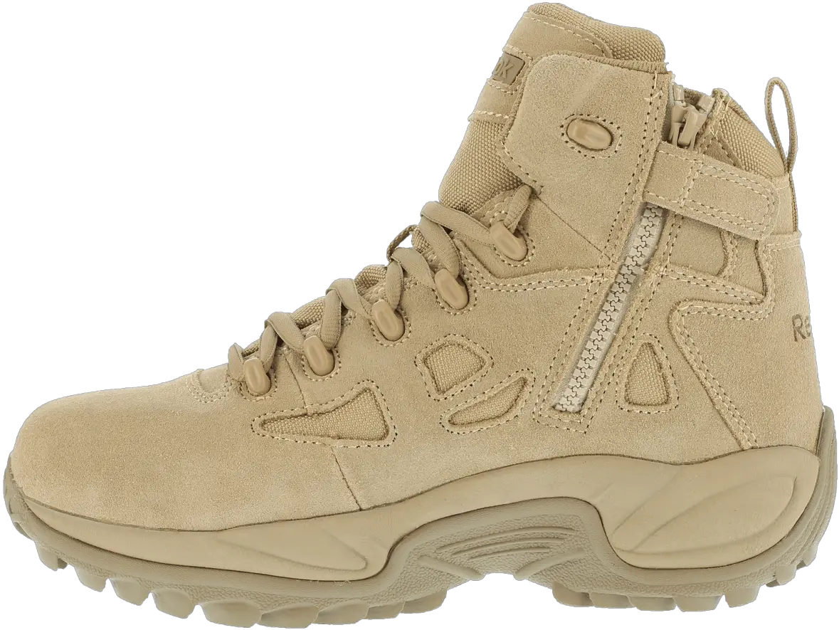 Reebok Menu2019s Stealth 6u201d Side Zip Composite Toe Desert Tan Boot Rb8694 Reebook Rapid Response Png White Mountain Icon Wedge Booties