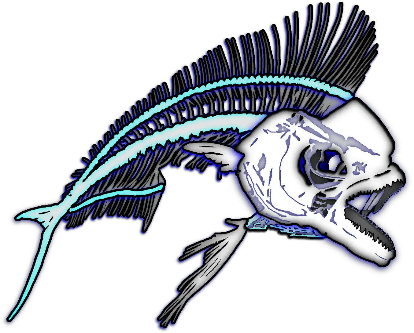 Mahi Fish Bones Skeleton Graphic Png Transparent