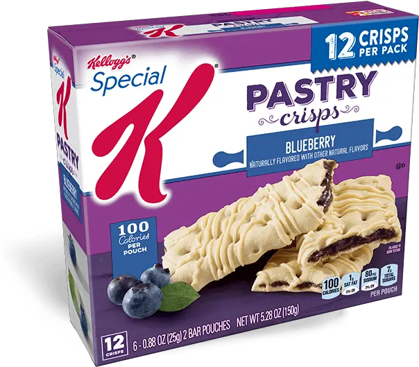 Kelloggu0027s Special K Blueberry Pastry Crisps Special K Pastry Crisps Png Blueberries Icon