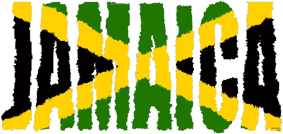 Jamaica Font With Jamaican Flag Art Print By Havocgirl X Horizontal Png Jamaican Flag Png
