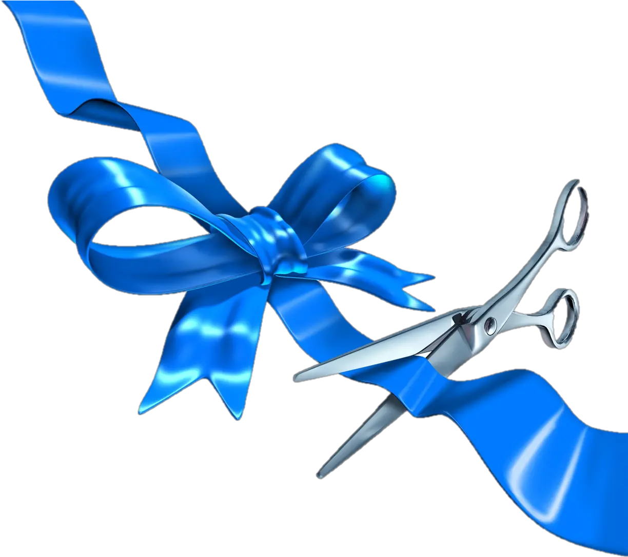 Blue Ribbon Cutting Transparent Png Ribbon Cutting Grand Opening Blue Ribbon Cutting Png png