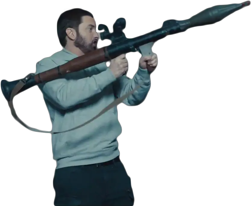 Day 9 Eminem With A Rocket Launcher Cutouts Gun Barrel Png Rocket Launcher Png