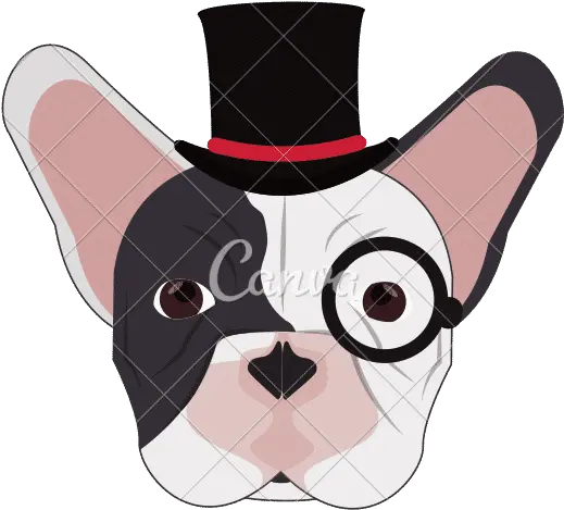 Hipster French Bulldog Icon Canva Design Png Bull Dog Icon