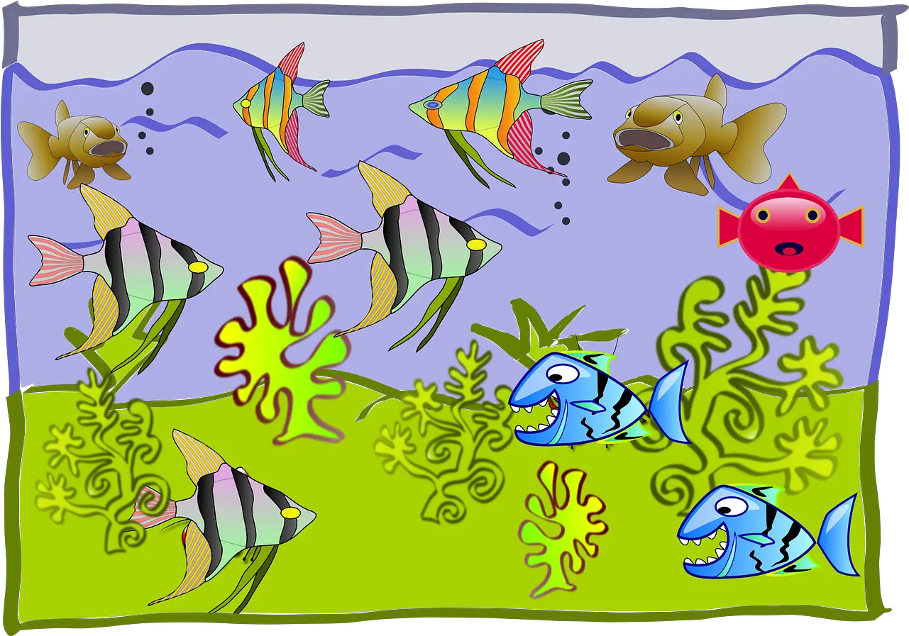 Fishtank Cartoon Aquarium Free Vector Graphic On Pixabay Aquarium With Fish Clipart Png Fish Tank Png