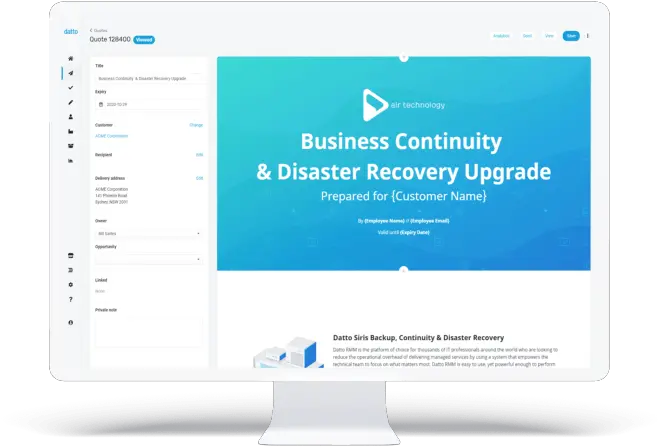 Msp Quoting And Procurement Software Datto Commerce Technology Applications Png Quotation Mark Icon