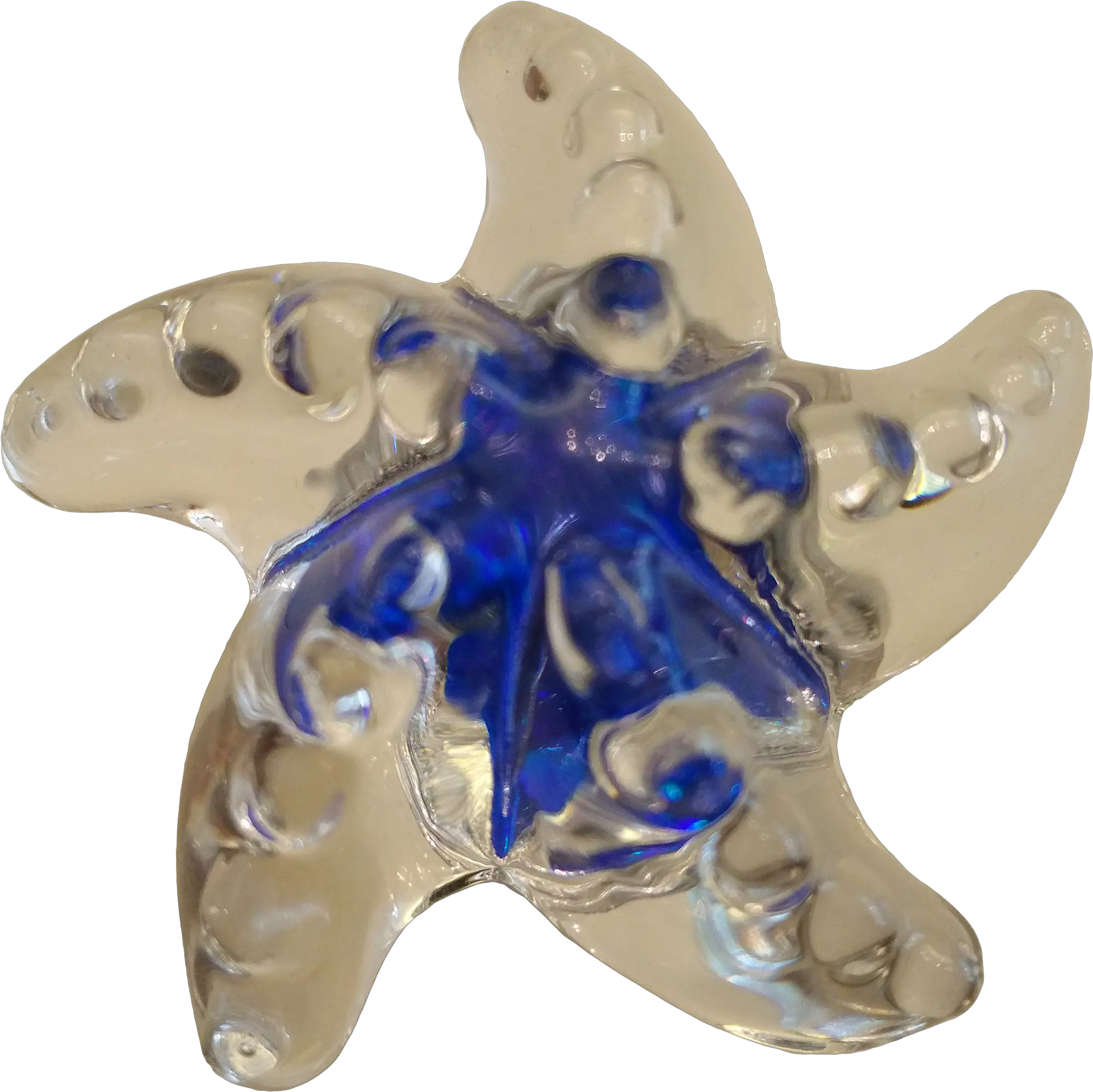 Mediterranean Cute Clear Crystal With Blue Flashes 47mm Starfish Shaped Knob Png Transparent Background