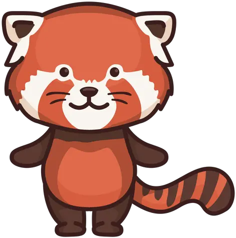 Cute Red Panda Character Fauna Asiática Desenhos Coloridos Cute Png Red Panda Png