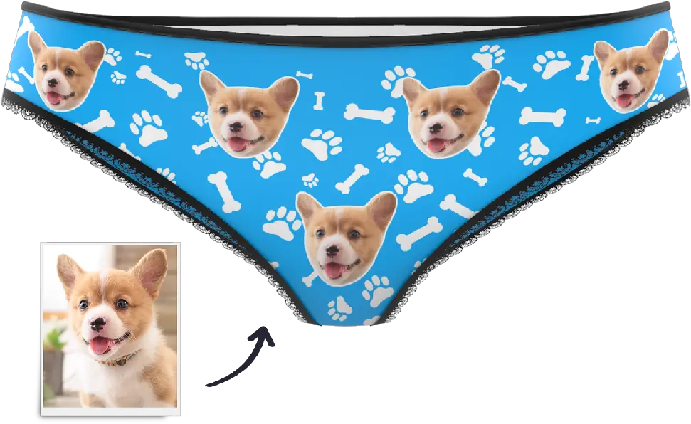 Dog Claw And Bone Panties Printed Face Undergarment Png Dog Face Png