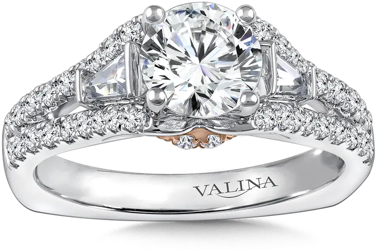 Diamond Engagement Ring Mounting In 14k Whiterose Gold With Platinum Head 0515 Ct Tw Engagement Ring Png White Rose Transparent Background