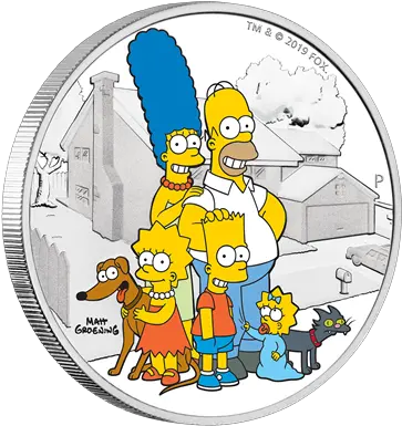 The Simpson Family 2 Oz Emkcom Simpsons Coin Png Simpsons Png
