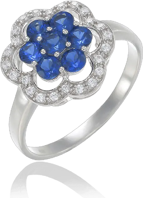 Download Blue Sapphire Scalloped Edge Ring Ring With Ring Png Sapphire Png