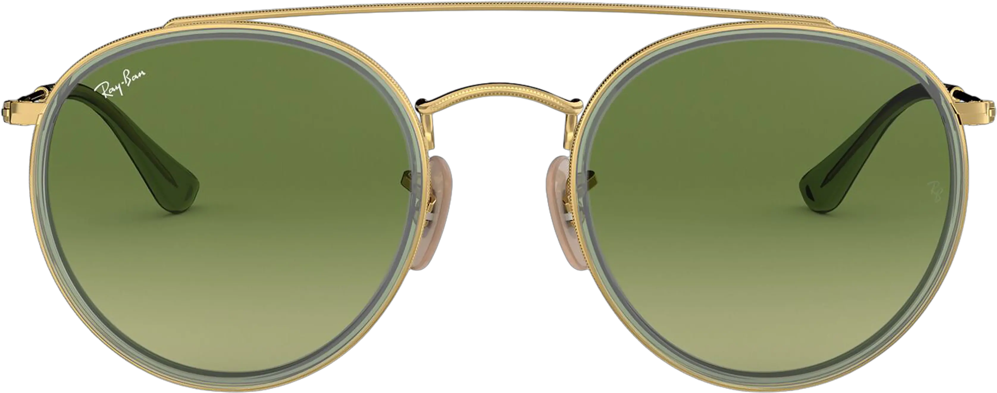 Ray Ban Round Double Bridge Rb3647n Black Sunglasses Round Double Bridge Ray Ban Green Png Rayban Icon Round