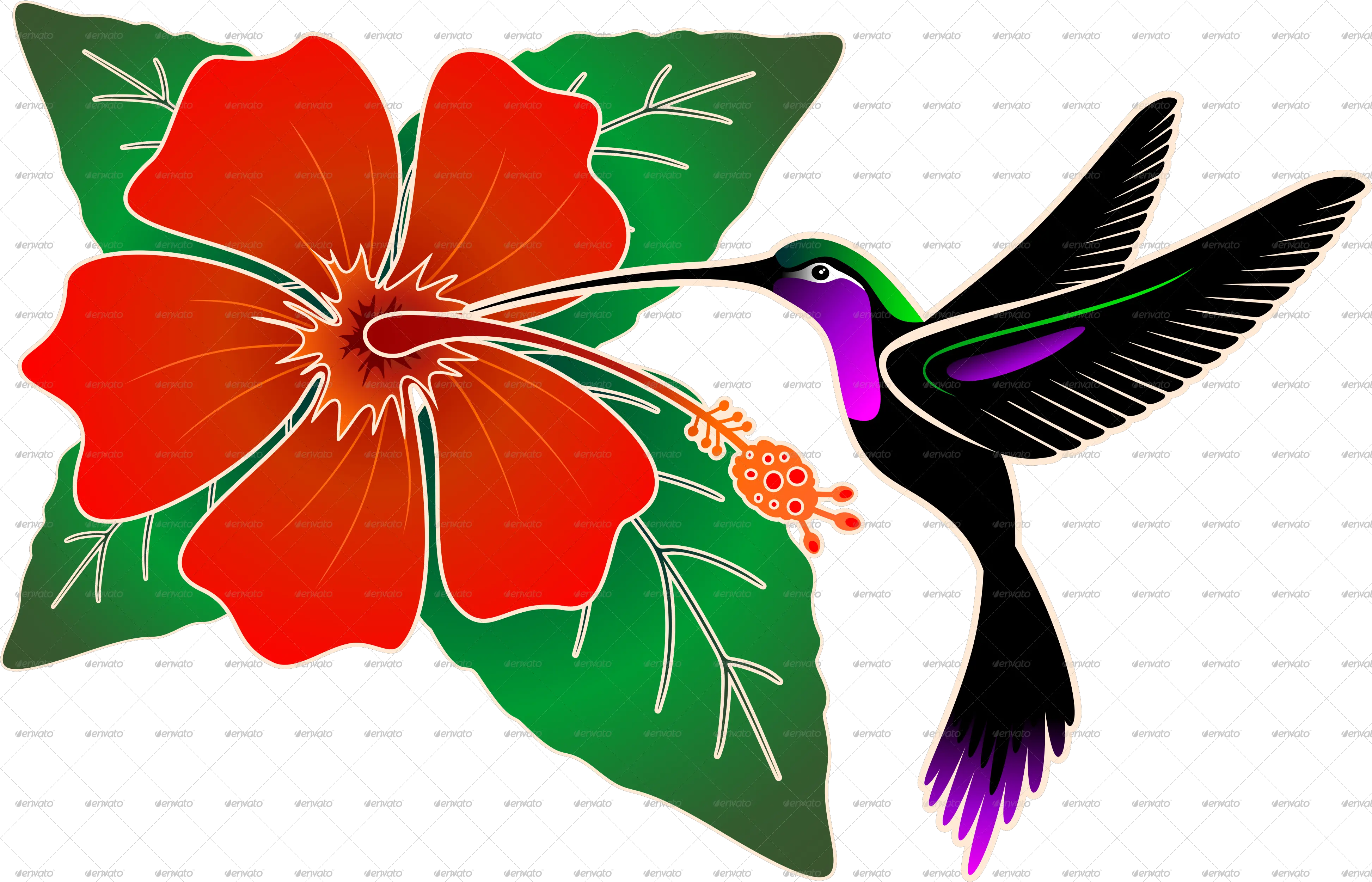 Download Red Hibiscus And Hummingbird Png Hibiscus With Hummingbird And Hibiscus Clip Art Hummingbird Png