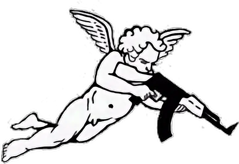 Download Tattoo Cupid Firearm Ak 47 Ak47 Drawing Hq Png Angel With Gun Tattoo Ak 47 Png