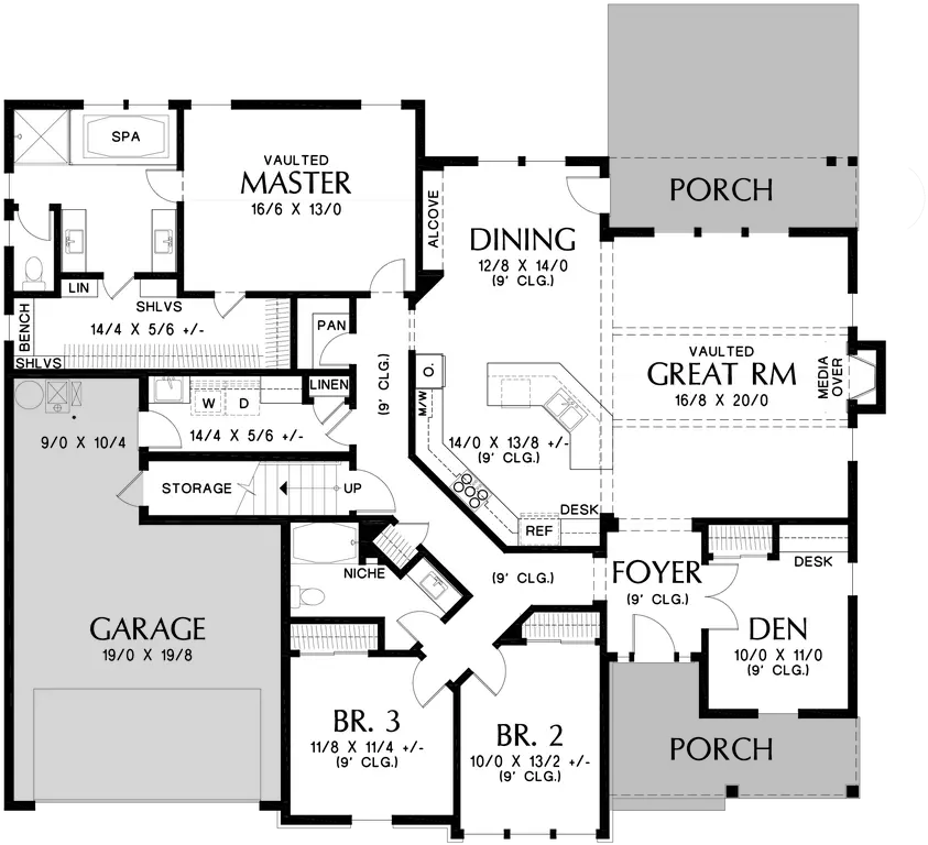Craftsman House Plan 1231ea The La Quinta 2193 Sqft 3 Beds Rectangular House Plans With Garage Simple Png La Quinta Logo