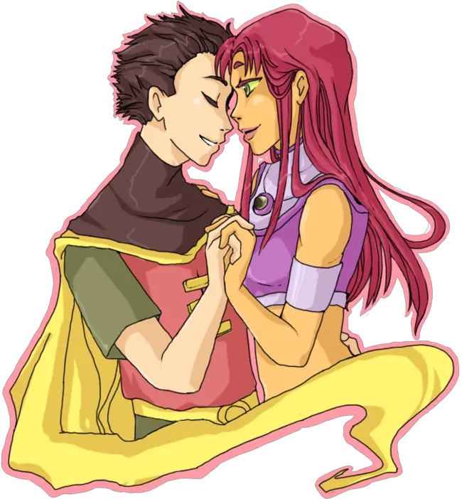 Teen Titans Starfire Robin Et Starfire Fanart Transparent Robin And Starfire Fanart Png Starfire Transparent