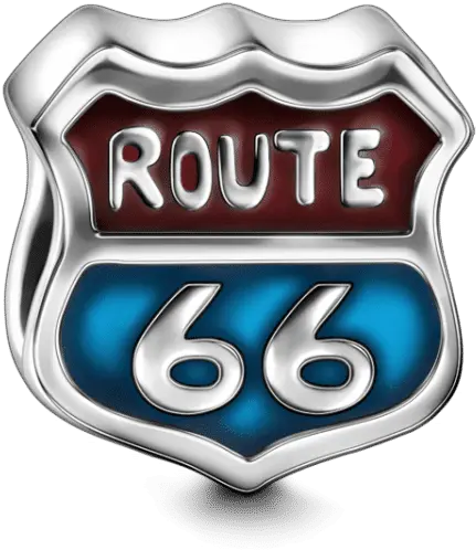 Route 66 Charm Silver Color Charm Route 66 Png Route 66 Logo