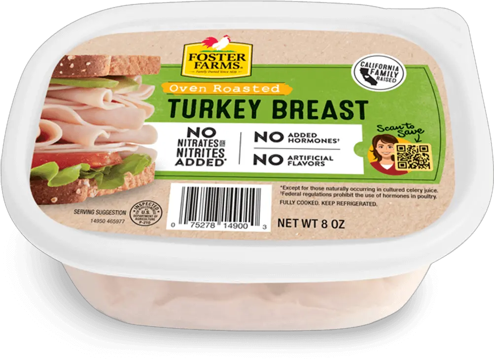 Oven Roasted Turkey Breast Products Foster Farms Foster Farms Oven Roasted Turkey Lunch Meat Png Cooked Turkey Png