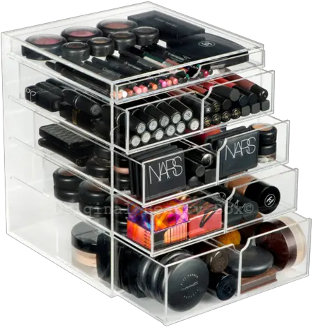 Deluxe Beauty Box Clear Acrylic Makeup Makeup Storage Organizer Png Transparent Box