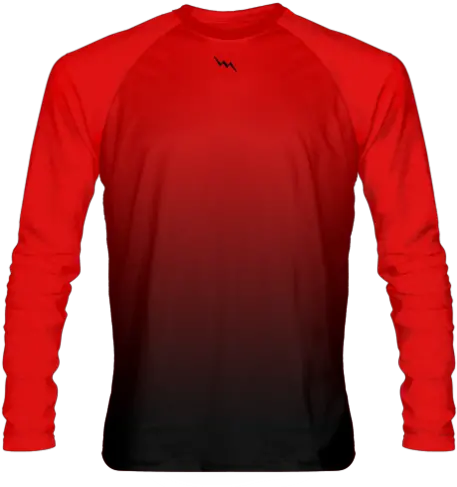 Red Black Fade Ombre Long Sleeve Shirts By Dan Walsh Red Black Game Shirt Png Black Fade Png