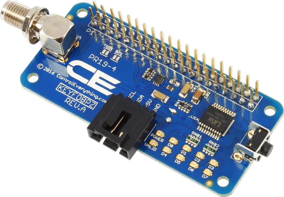 Raspberry Pi Zero Compatible I2c Shield With Key Fob Receiver Raspberry Pi Zero Port Png Raspberry Pi Png