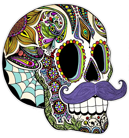 Mustache Sugar Skull Vintage Style Sweatshirt Sugar Skull Mustache Png Mexican Skull Png