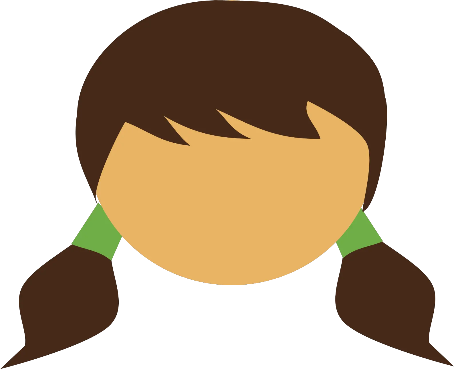 Faceless Child Girlu2019s Head With Pigtails Icon Blank Face Girl Clipart Png Child Icon Png png