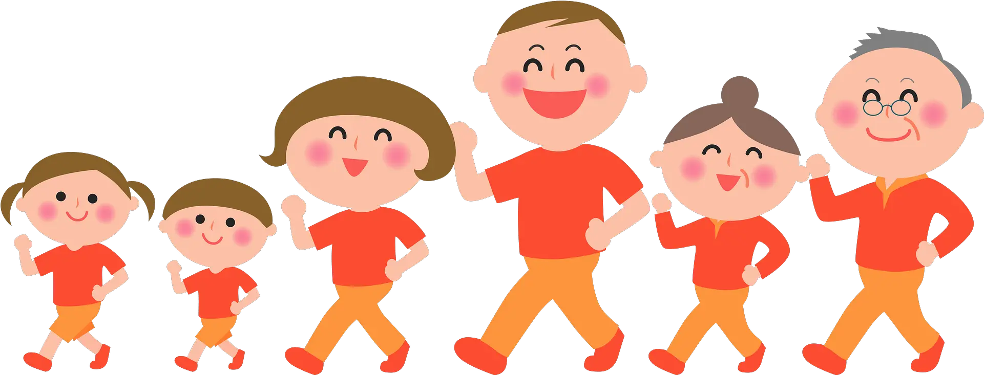 Family Is Walking For Exercise Clipart Transparent Family Walking Clipart Png Kids Walking Png