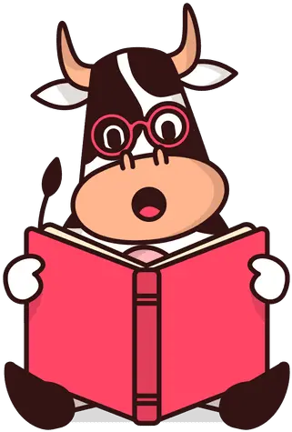 Transparent Png Svg Vector File Cow Reading Book Cartoon Book Png