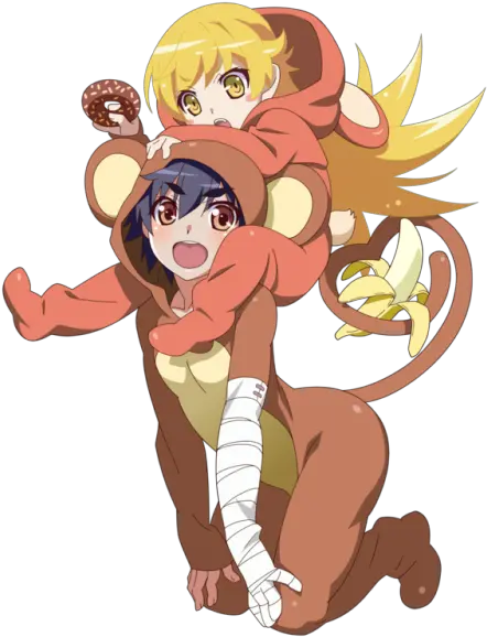 Transparent Two Anime Girls Lewd Monogatari Monkey Png Anime Girls Transparent