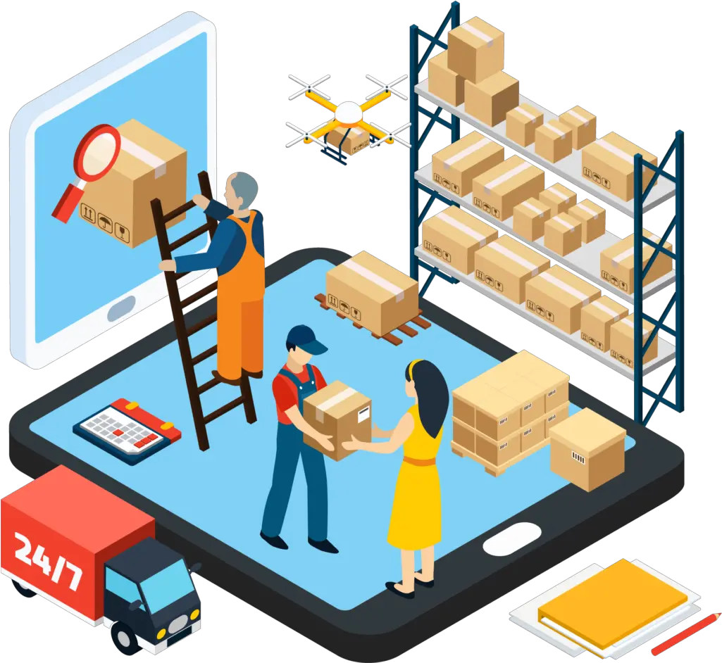 Wms 40 Warehouse Management System Exiatec Technology Last Mile Delivery Png Warehouse Inventory Icon
