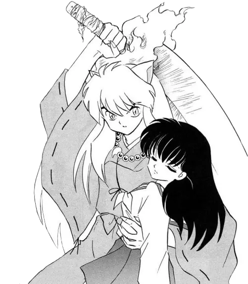 Learning To Accept Inuyasha Inuyasha Black And White Fight Scenes Png Inuyasha Png