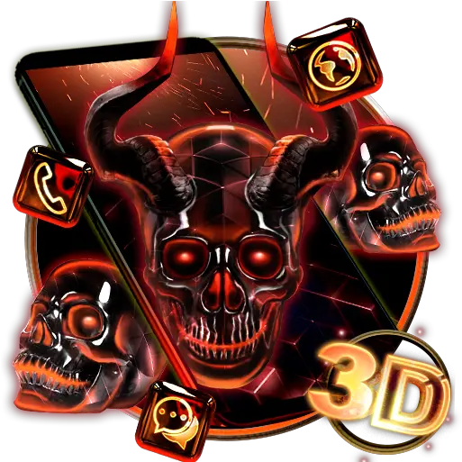 Amazoncom 3d Evil Black Crystal Skull Theme Appstore For Skull Png Dead Emoji Png