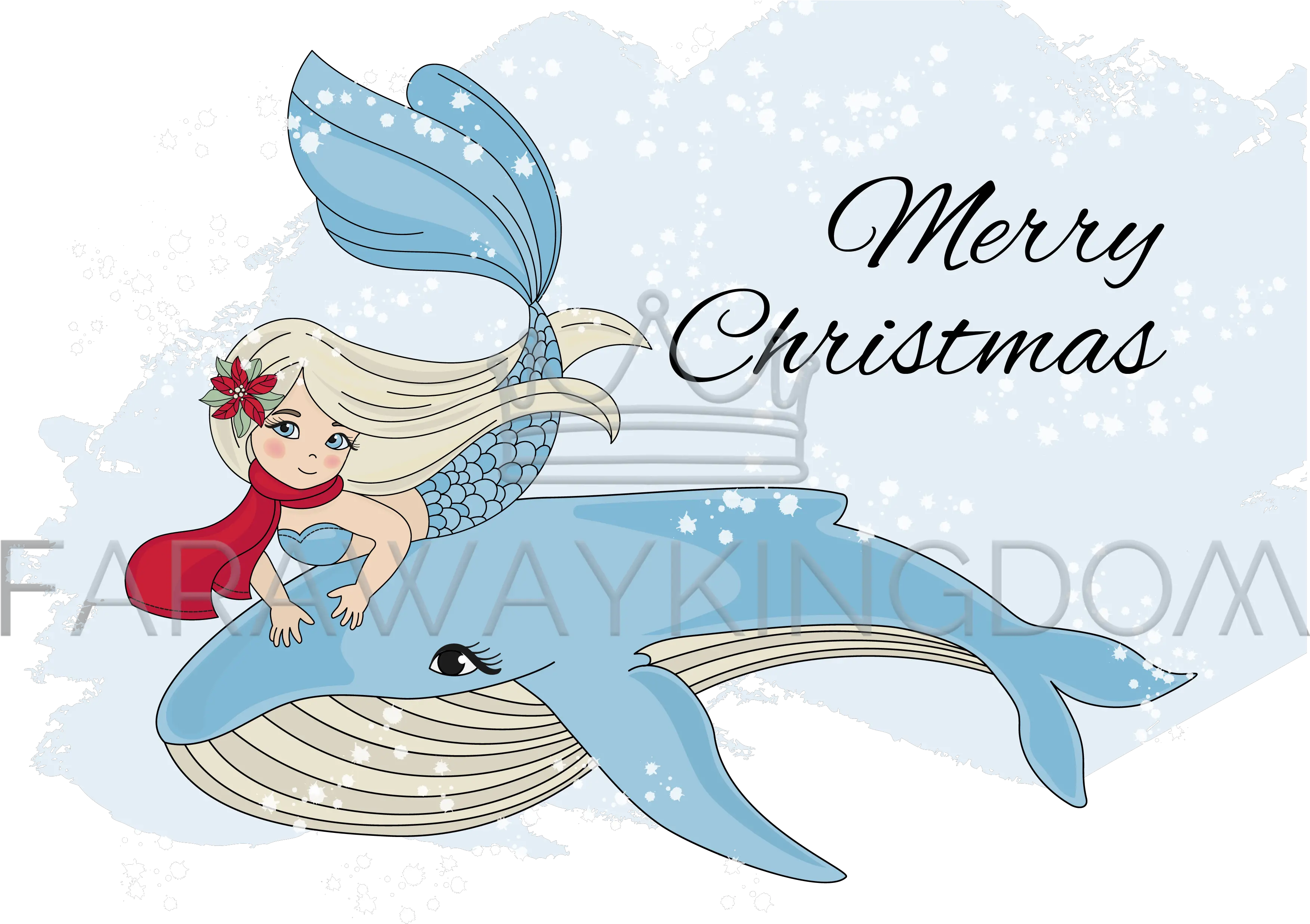 Merry Christmas Vacation Mermaid Vector Illustration Set Vector Graphics Png Merry Christmas Logo