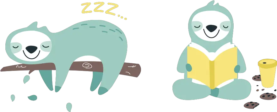 Lazy Sloth Pattern Design Collection On Behance Cartoon Lazy Sloth Transparent Png Sloth Png