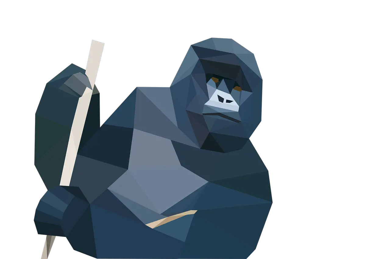 Monkey Low Poly Gorilla Free Image On Pixabay Low Poly Gorilla Face Png Monkey Transparent Background