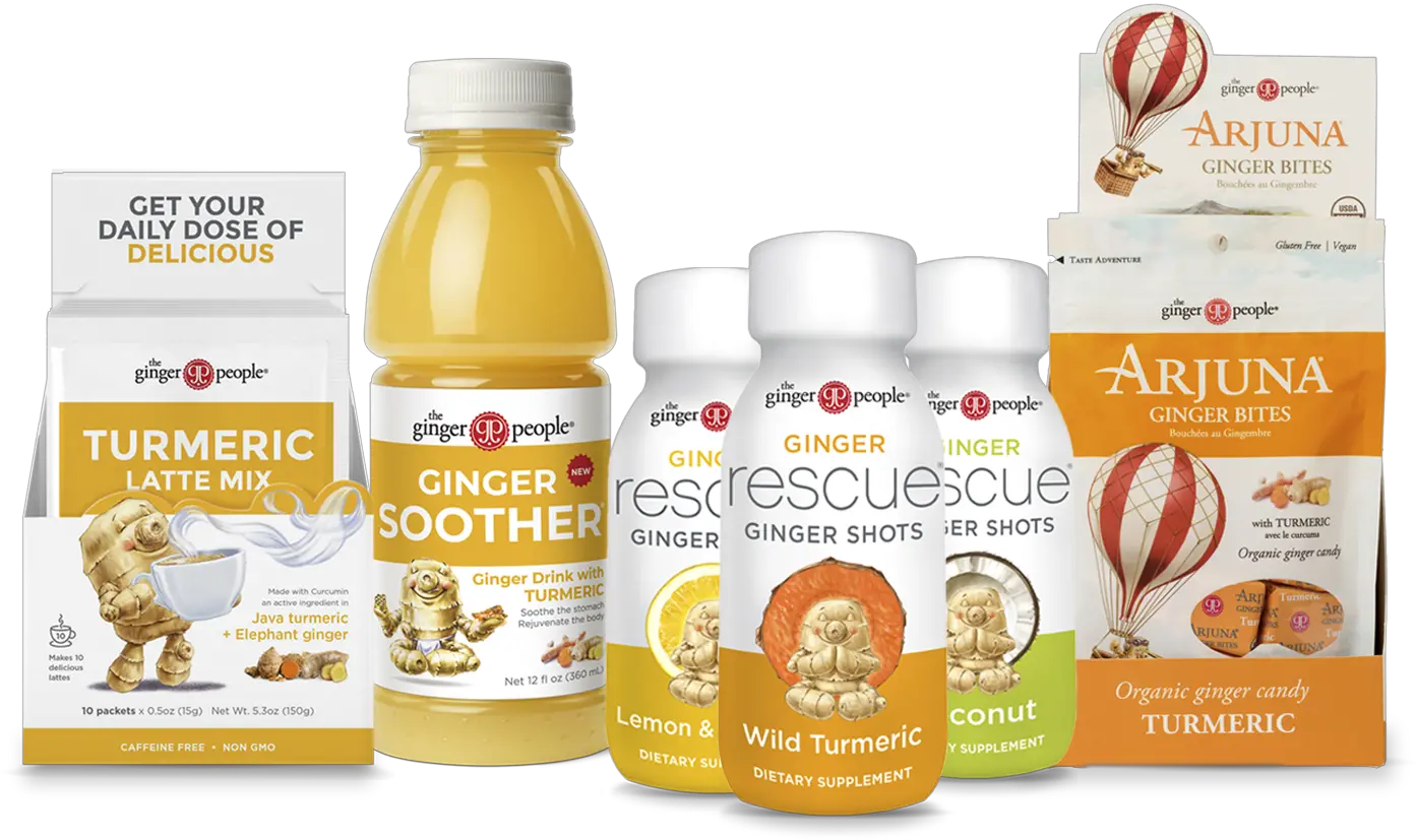 The Ginger People Releases 3 Turmeric Infused Drinks Ginger People Ginger Shots With Tumeric Png Turmeric Png