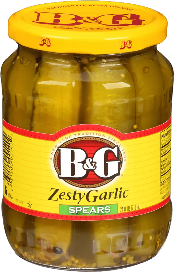 Zesty Garlic Pickle Spears Bu0026g Condiments B G Relish Png Pickle Transparent