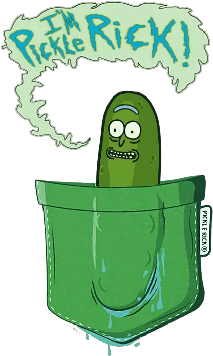 Pickle Rick Pocket Tapestry Happy Png Pickle Rick Transparent