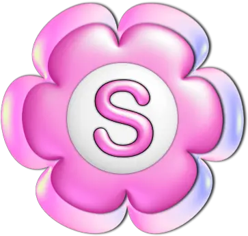 Pink Flower Alphabet Lettering Girly Png Purple Skype Icon