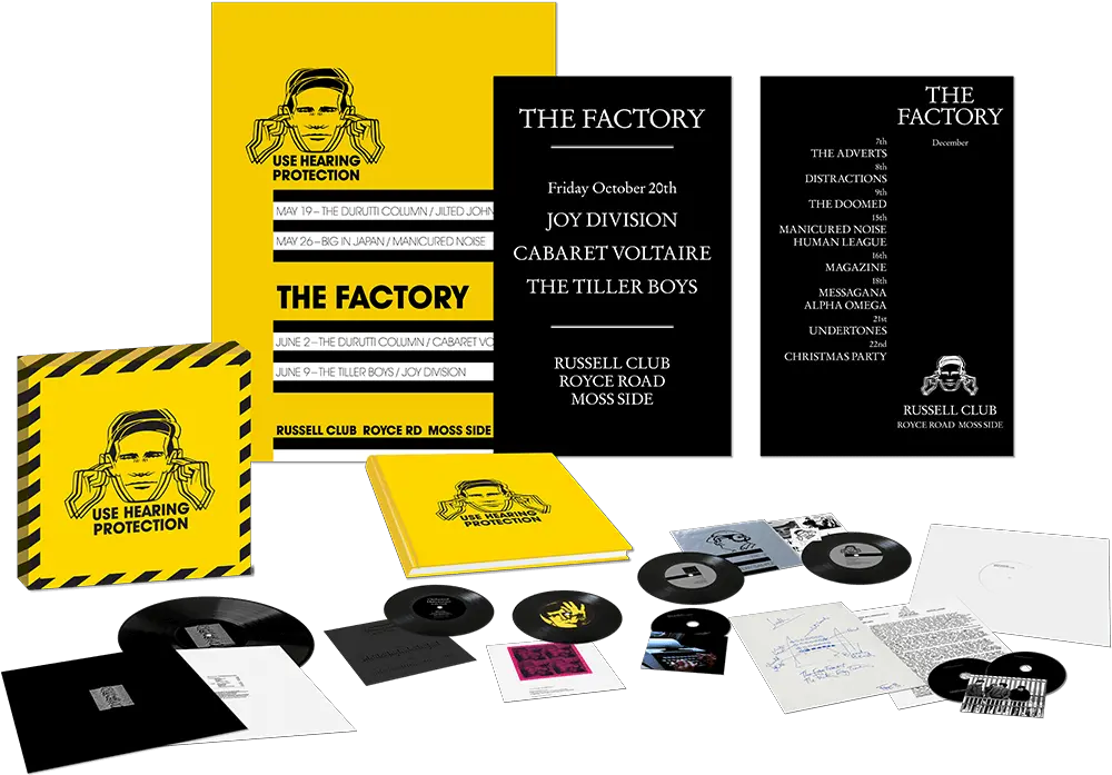 Factory Records Official Exhibition Store Celebrating 40 Use Hearing Protection Factory Records 1978 1979 Vinyl Box Set Png Jethro Tull Icon Flute Pose